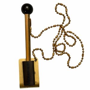 Vintage Black & Gold tone Mechanical Pencil on chain with holder & clip